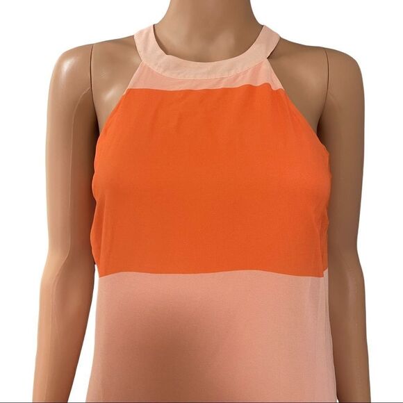 Cremieux Haltered Orange/Peach Stripe Dress Sz XS - Picture 4 of 10